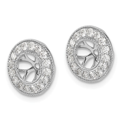 14k White Gold 5/8 Ct. Lab Grown Diamond VS/SI+ G+ with 6 mm Earring Jacket