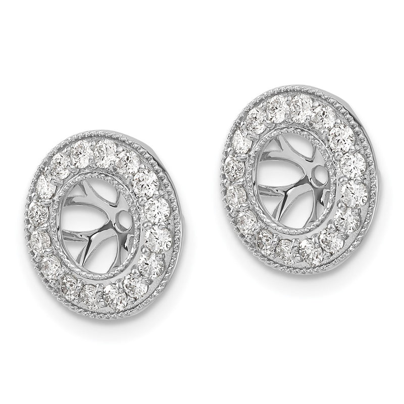 14k White Gold 5/8 Ct. Lab Grown Diamond VS/SI+ G+ with 6 mm Earring Jacket