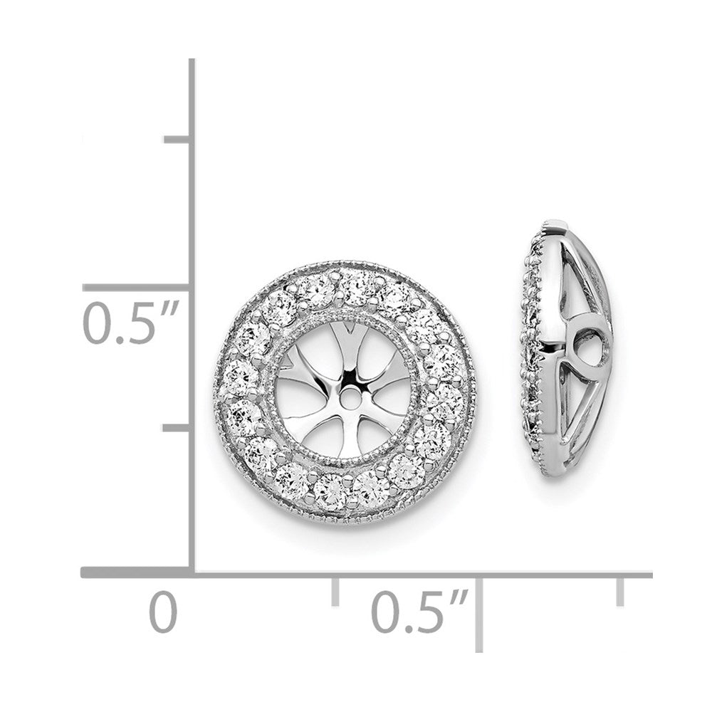 14K White Gold 3/4Ct Diamond Earring Jackets