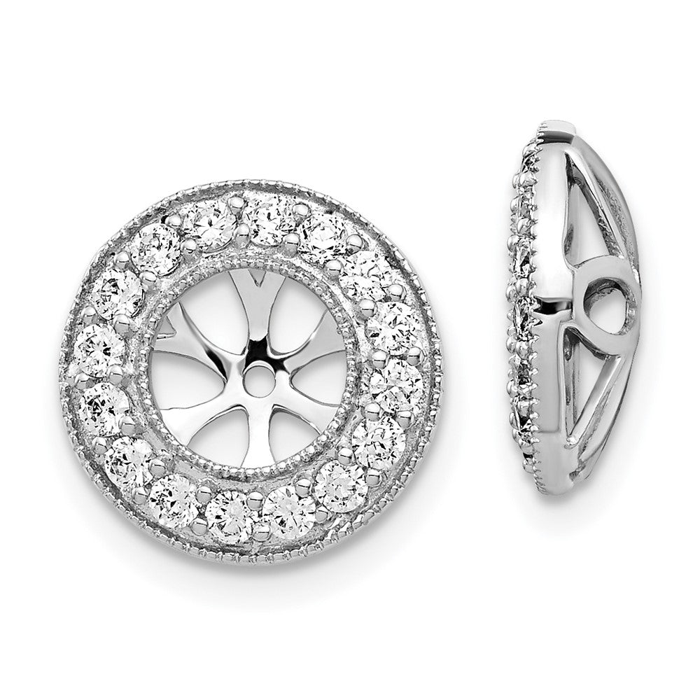 14K White Gold 3/4Ct Diamond Earring Jackets