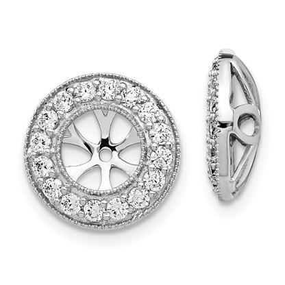 14K White Gold 3/4Ct Diamond Earring Jackets