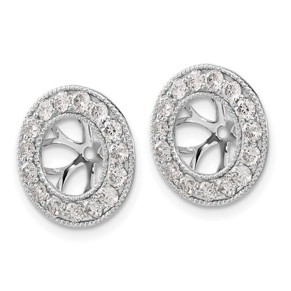 14k White Gold 1 Ct. Lab Grown Diamond VS/SI+ G+ with 7 mm Earring Jacket