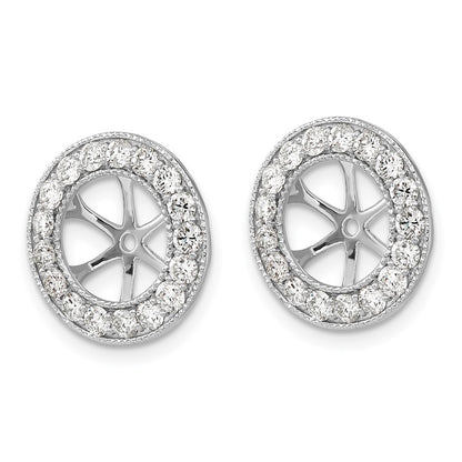 14K White Gold 1 1/6Ct Diamond Earring Jackets
