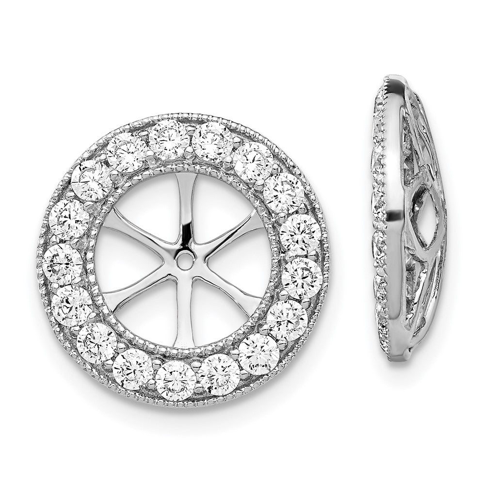 14K White Gold 1 1/6Ct Diamond Earring Jackets