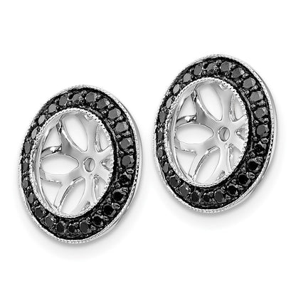 14K White Gold 3/8Ct Black Diamond Earring Jackets
