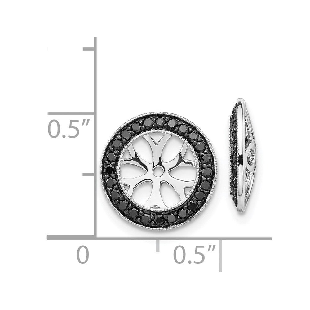 14K White Gold 3/8Ct Black Diamond Earring Jackets