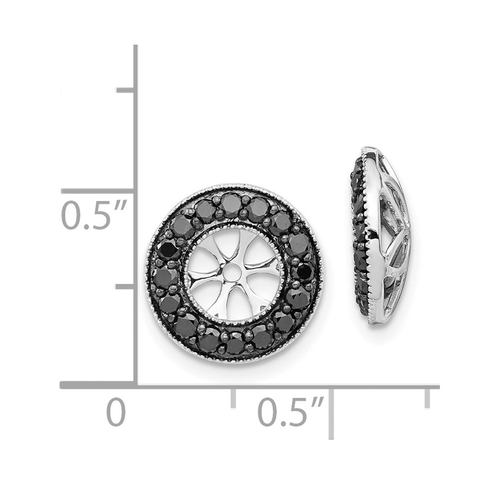 14K White Gold 3/4Ct Black Diamond Earring Jackets
