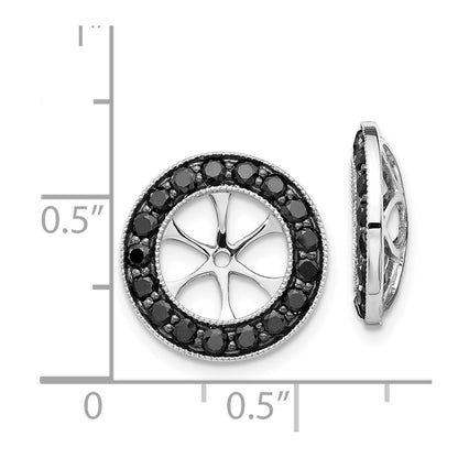 14K White Gold 1 1/6Ct Black Diamond Earring Jackets