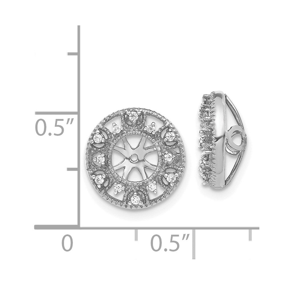 14K White Gold Fancy 1Ct Diamond Earring Jackets