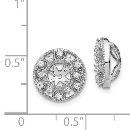 14K White Gold Fancy Diamond Earring Jackets