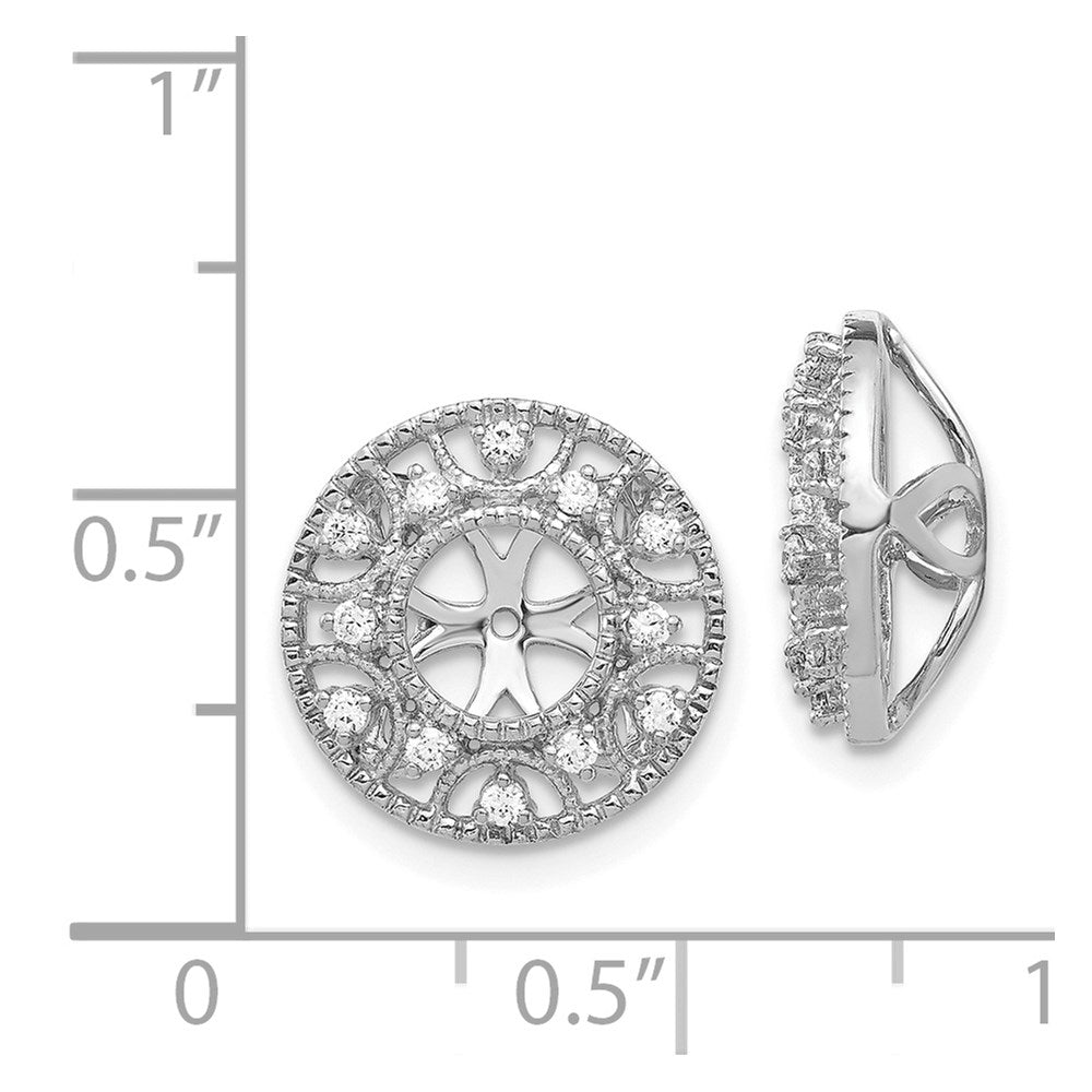 14K White Gold Diamond Earring Jackets