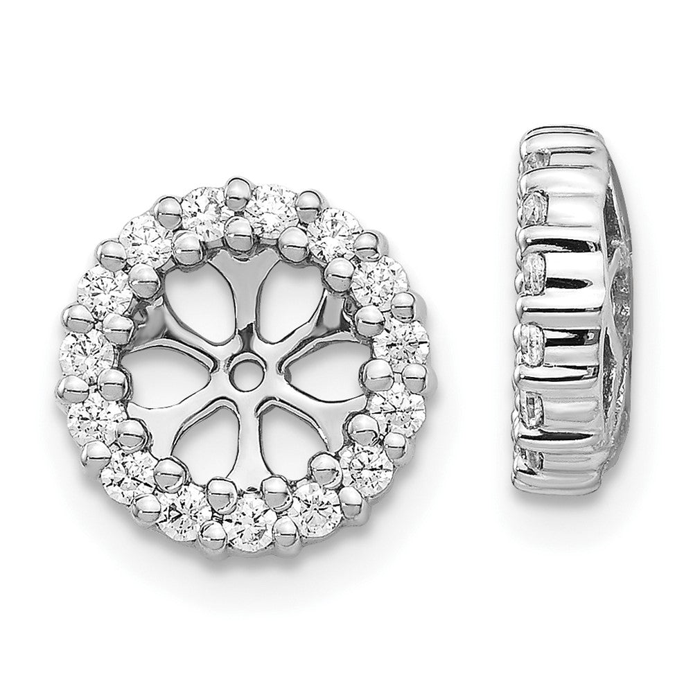 10K White Gold Diamond Earring Jackets