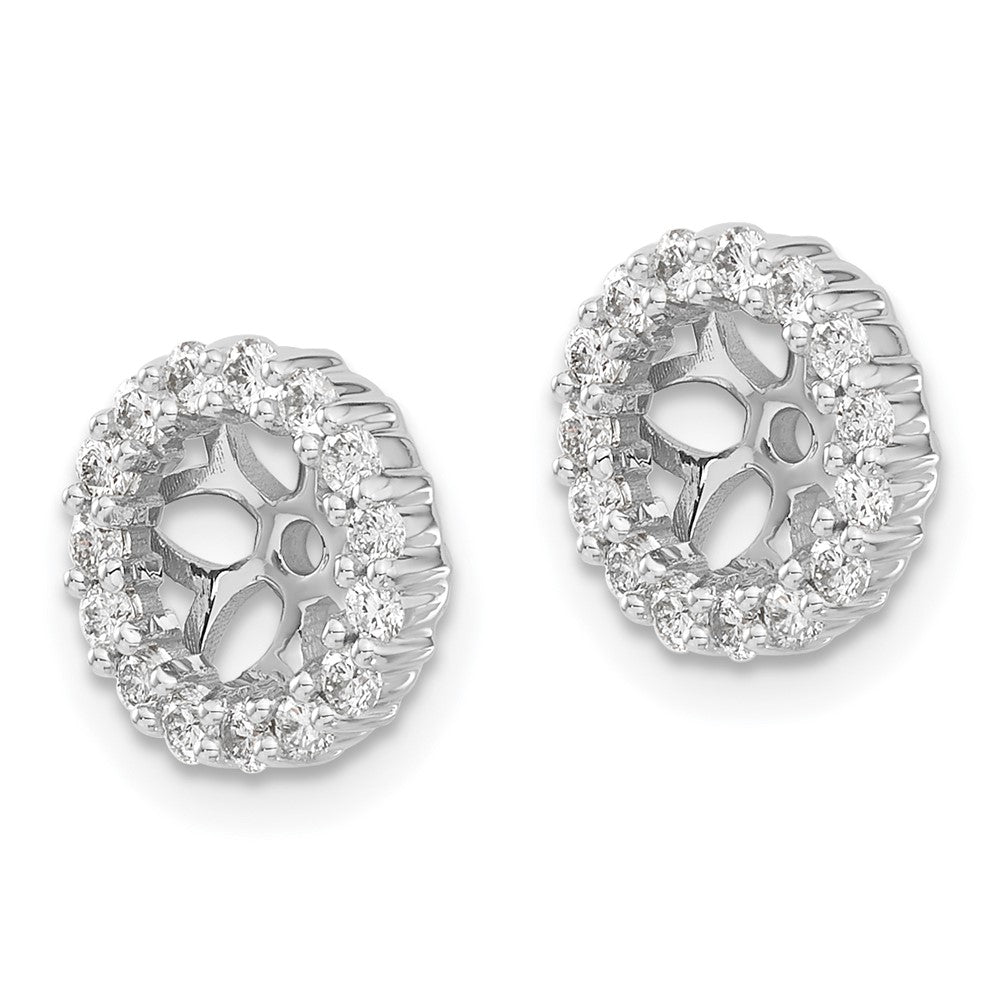 14K White Gold Diamond Earring Jackets