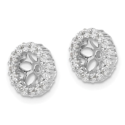 14K White Gold Diamond Earring Jackets