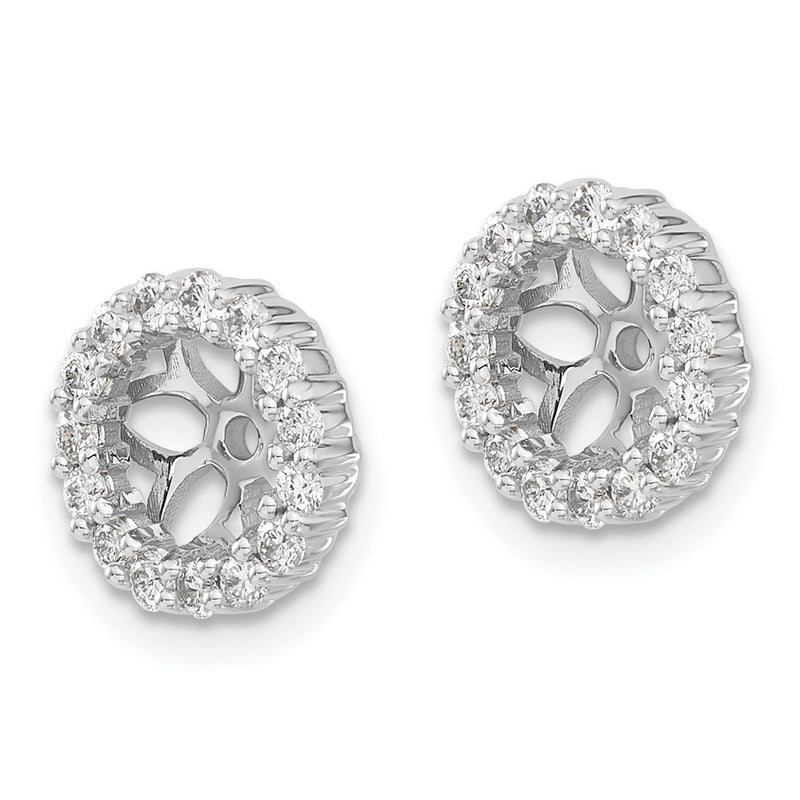 14K White Gold Diamond Earring Jackets