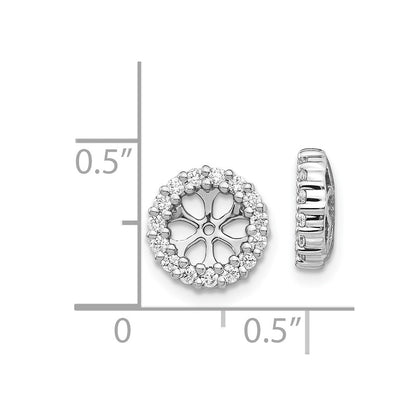 14K White Gold Diamond Earring Jackets