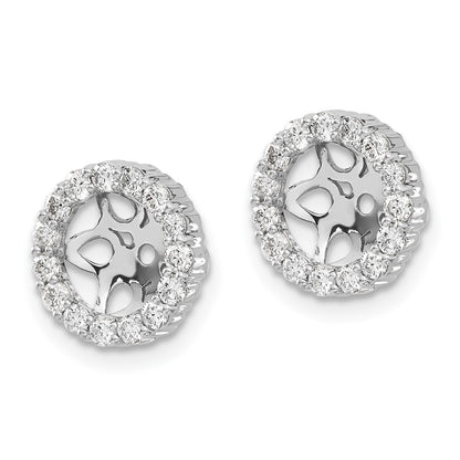 14K White Gold Diamond Earring Jackets