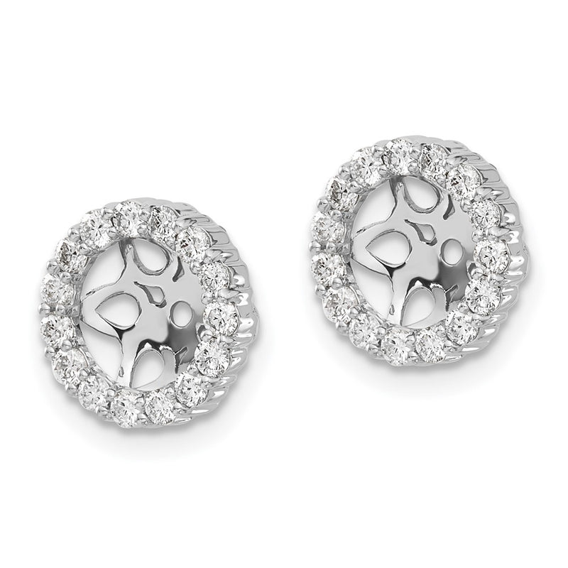 14K White Gold Diamond Earring Jackets