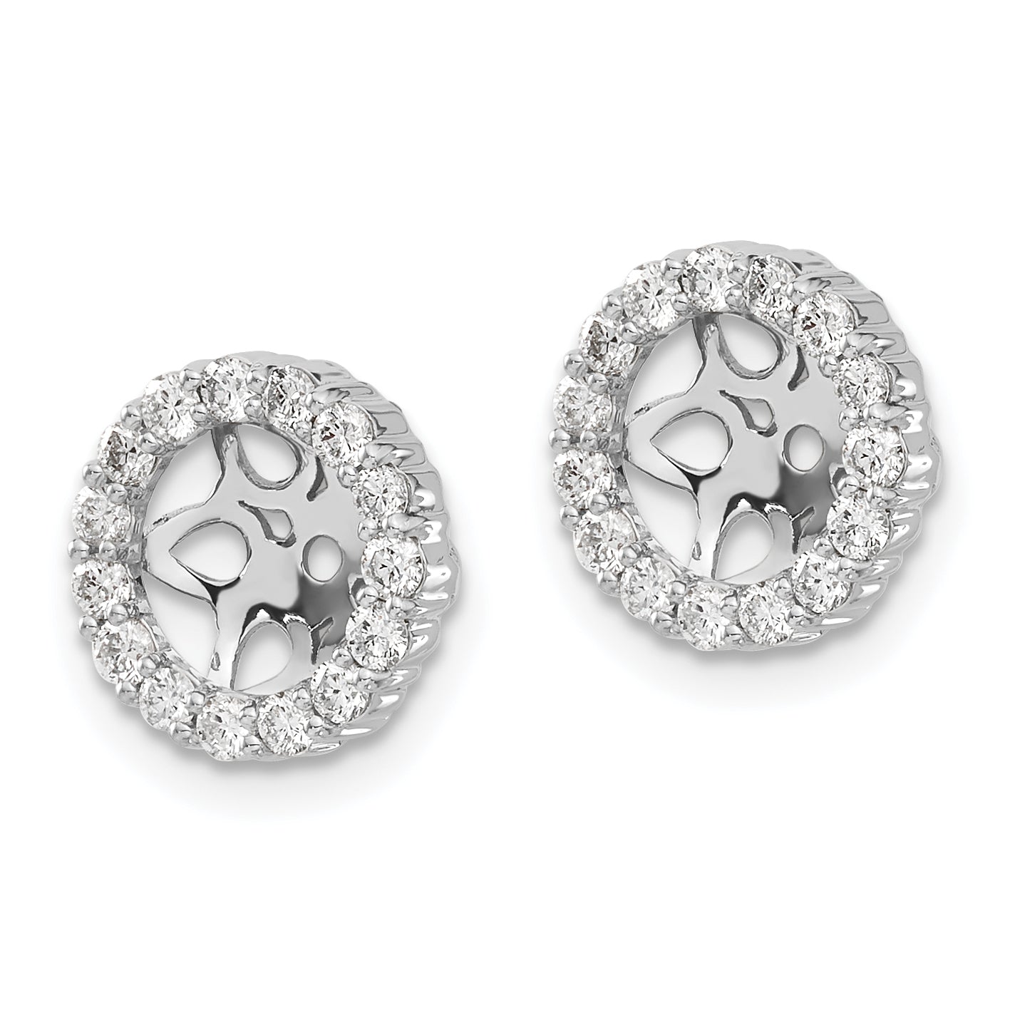 14k White Gold 1/2 Ct. Lab Grown Diamond VS/SI+ G+ for 6.5 mm Earring Jacket
