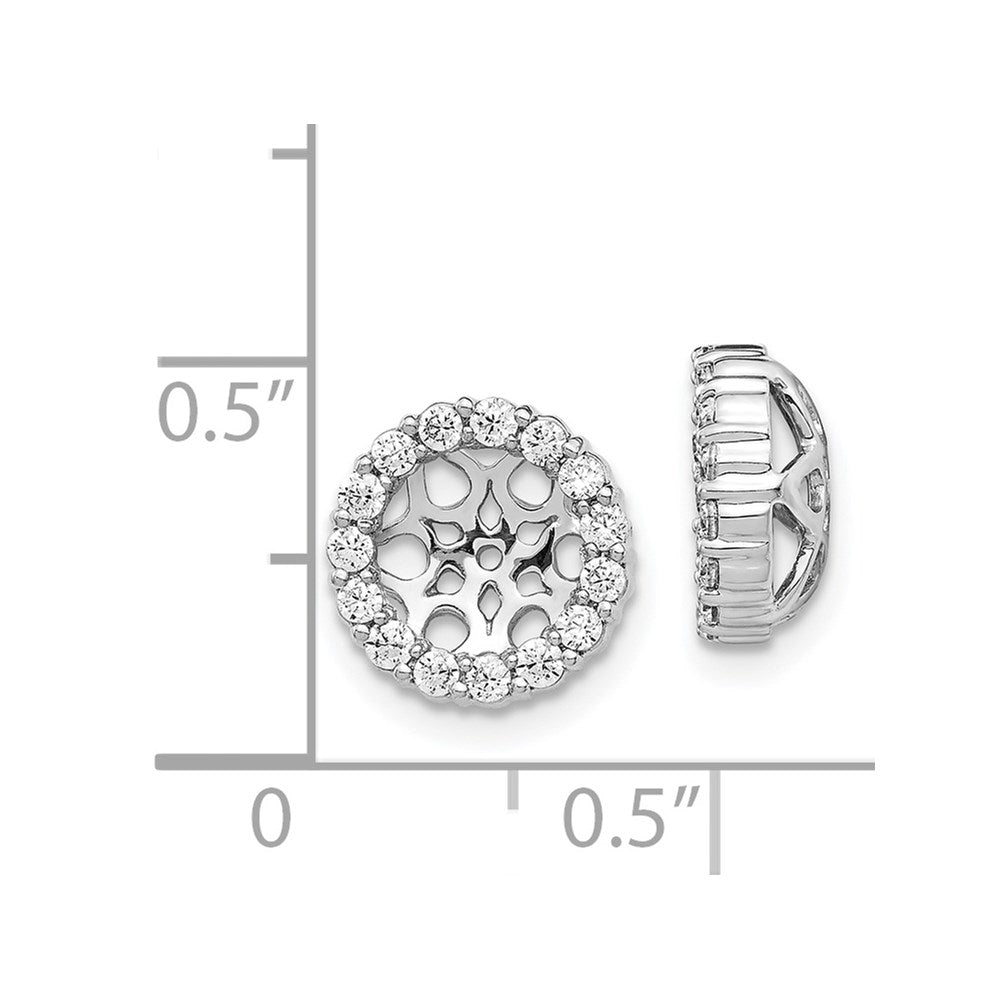 14K White Gold Diamond Earring Jackets
