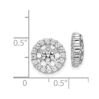 14K White Gold Diamond Earring Jackets