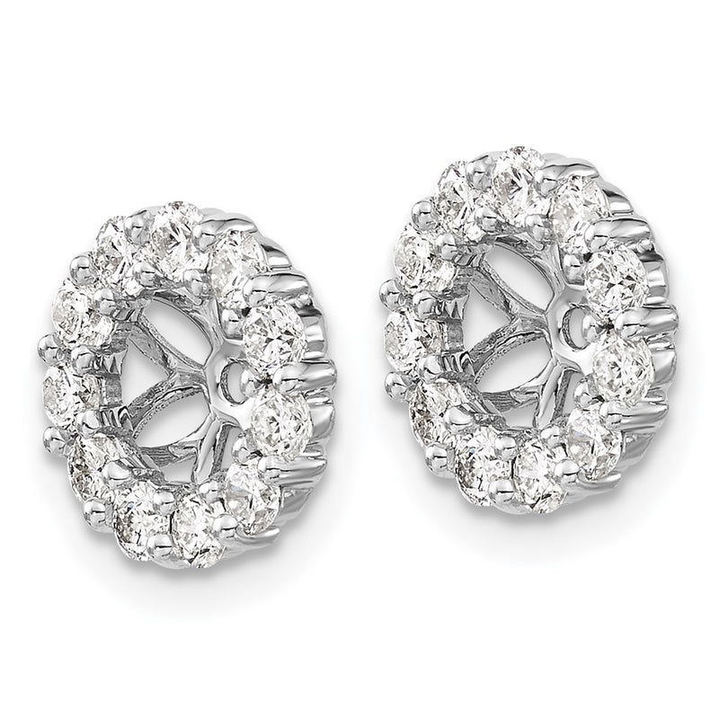 14K White Gold Diamond Earring Jackets