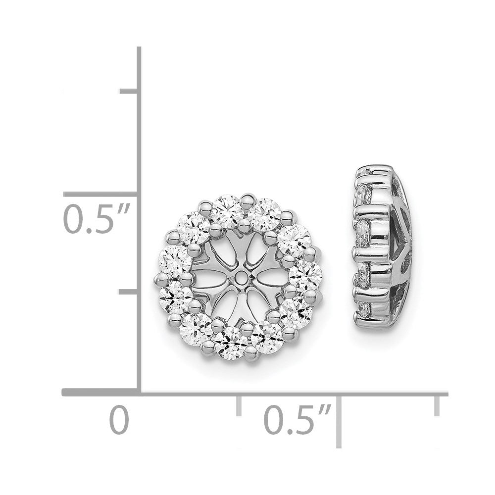 14K White Gold Diamond Earring Jackets