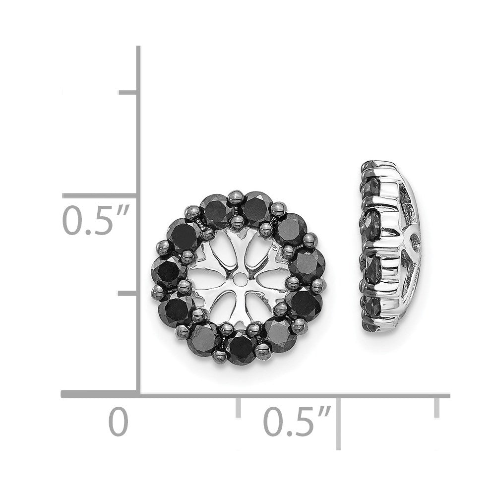 14K White Gold Black Diamond Earring Jackets