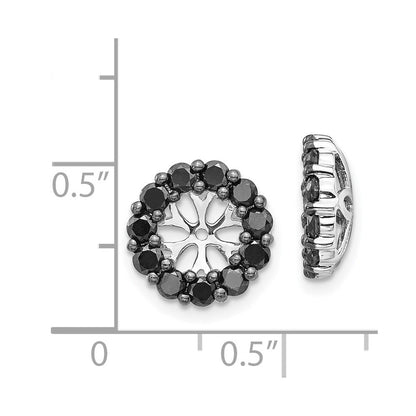 14K White Gold Black Diamond Earring Jackets