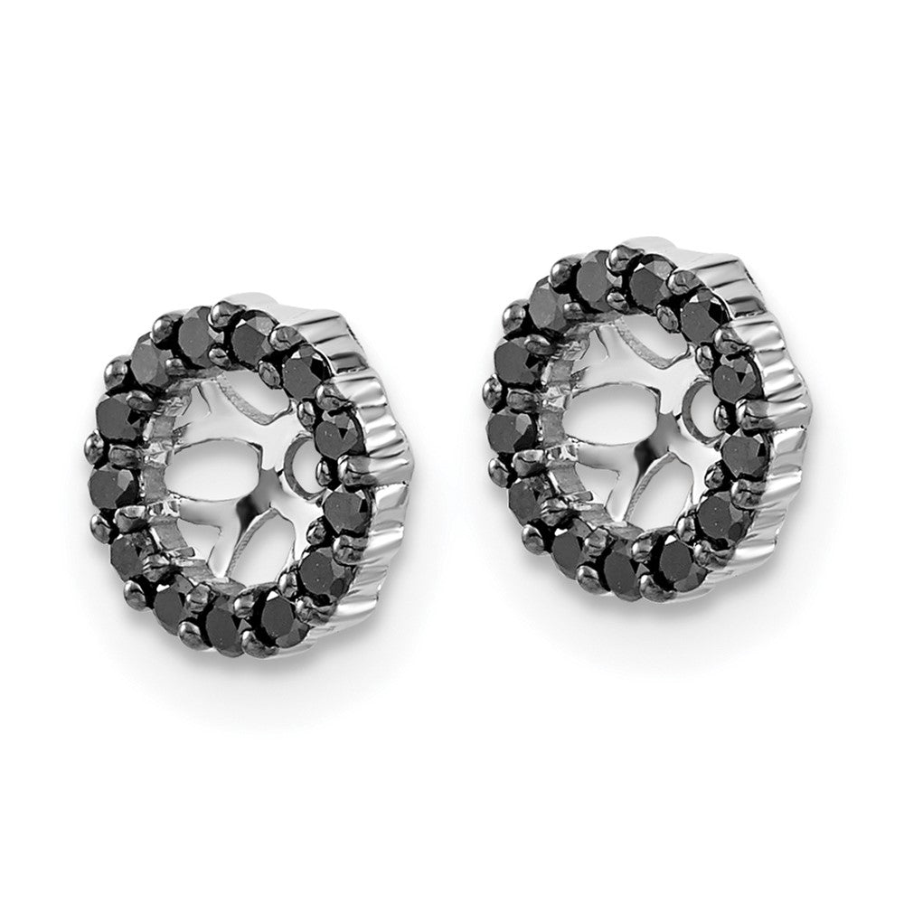 14K White Gold Black Diamond Earring Jackets