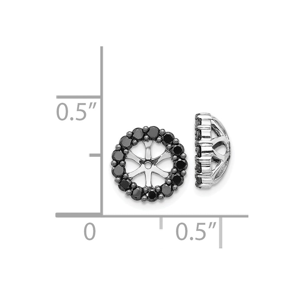 14K White Gold Black Diamond Earring Jackets