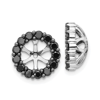 14K White Gold Black Diamond Earring Jackets