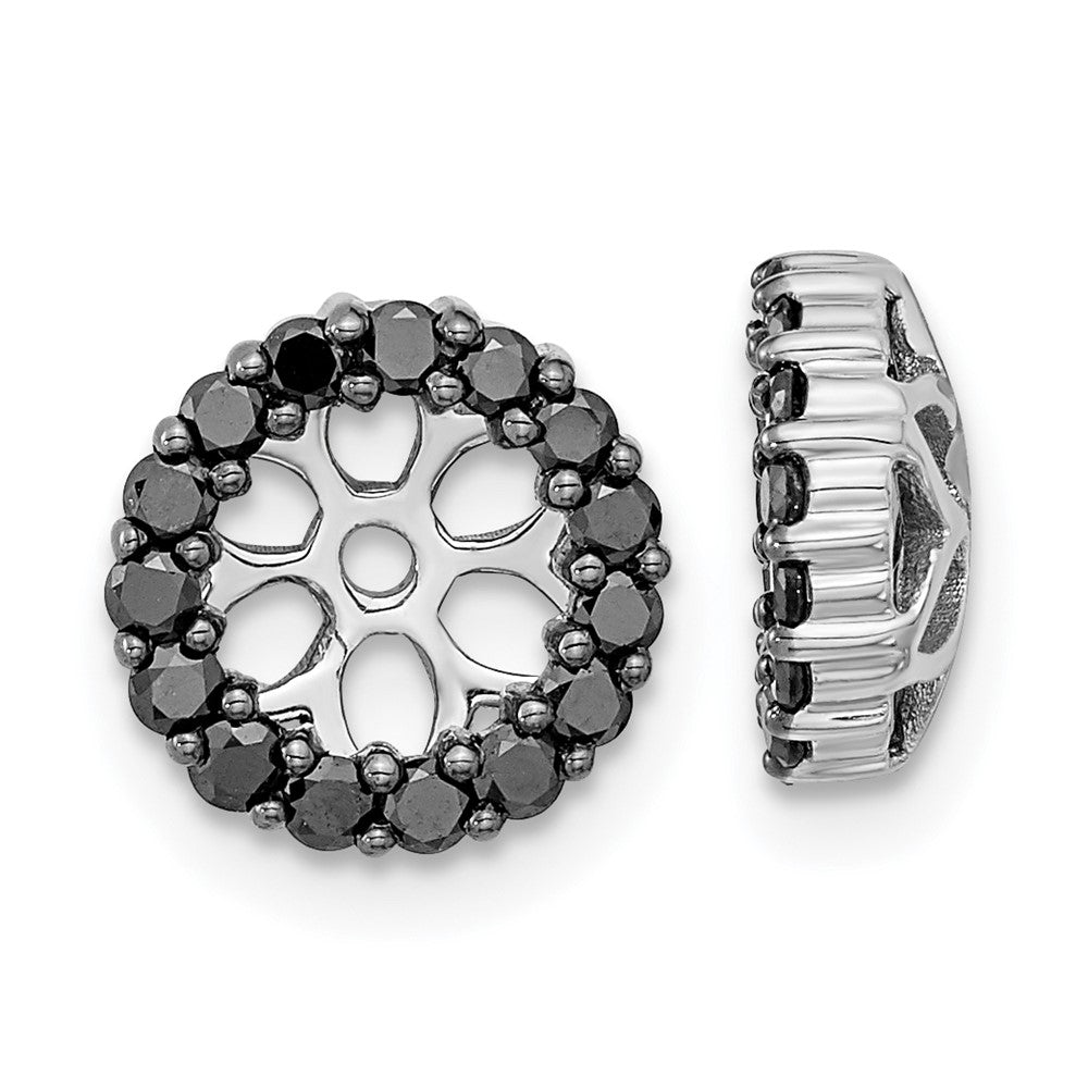 14K White Gold Black Diamond Earring Jackets
