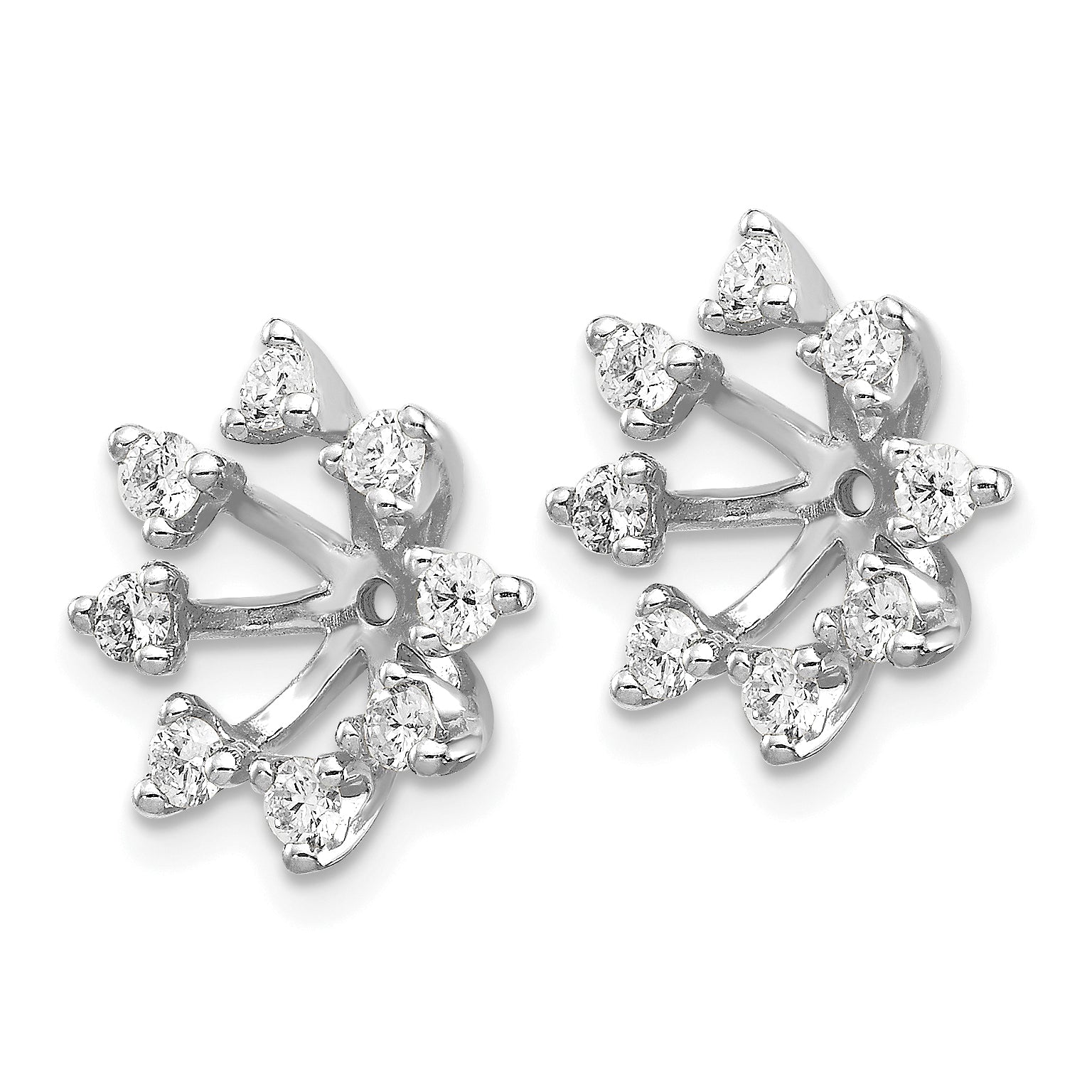 14K White Gold Aa Fancy Diamond Earring Jacket