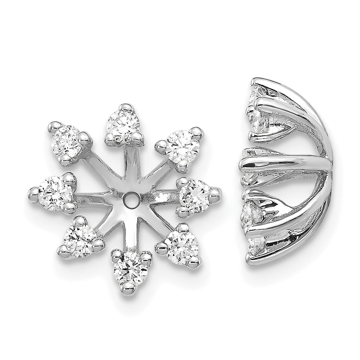 14K White Gold Aa Fancy Diamond Earring Jacket