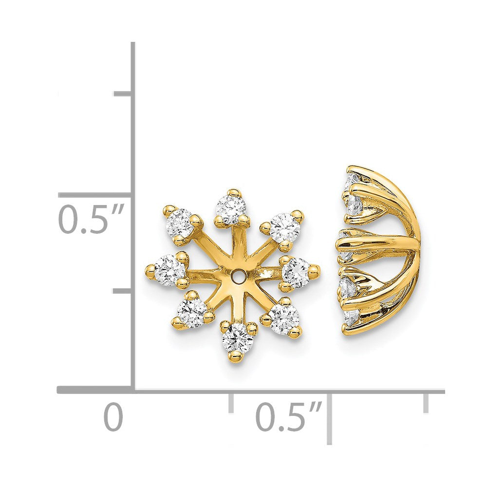 14K Yellow Gold Aa Fancy Diamond Earring Jacket