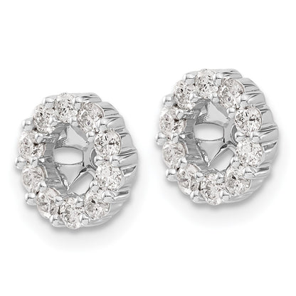 14K White Gold Diamond Earring Jackets