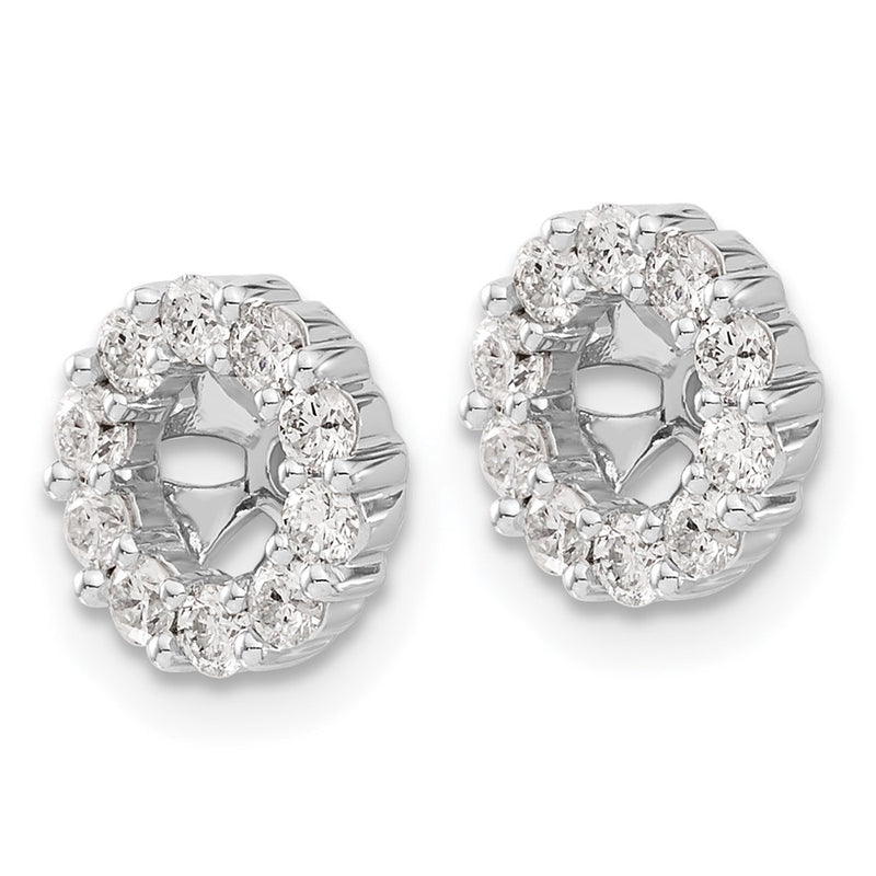 14K White Gold Diamond Earring Jackets
