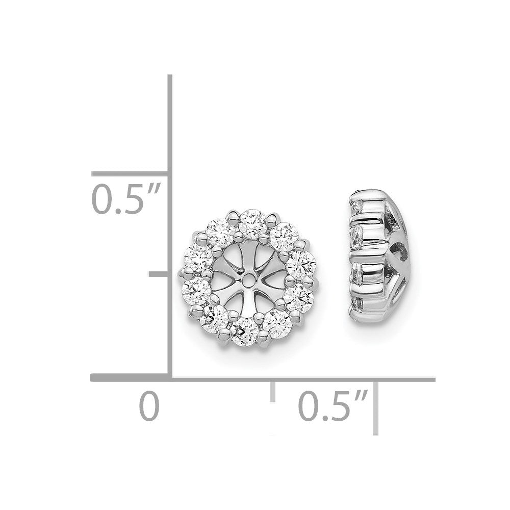 14K White Gold Diamond Earring Jackets