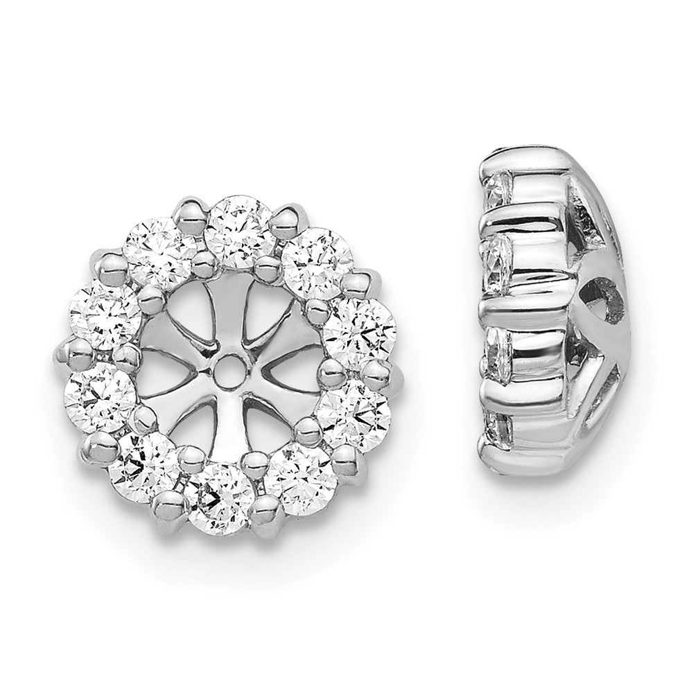 14K White Gold Diamond Earring Jackets
