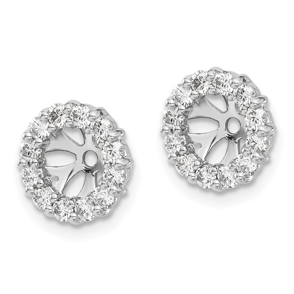 14K White Gold Diamond Earring Jackets