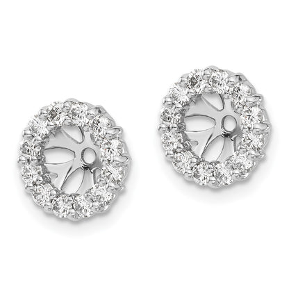 14K White Gold Diamond Earring Jackets