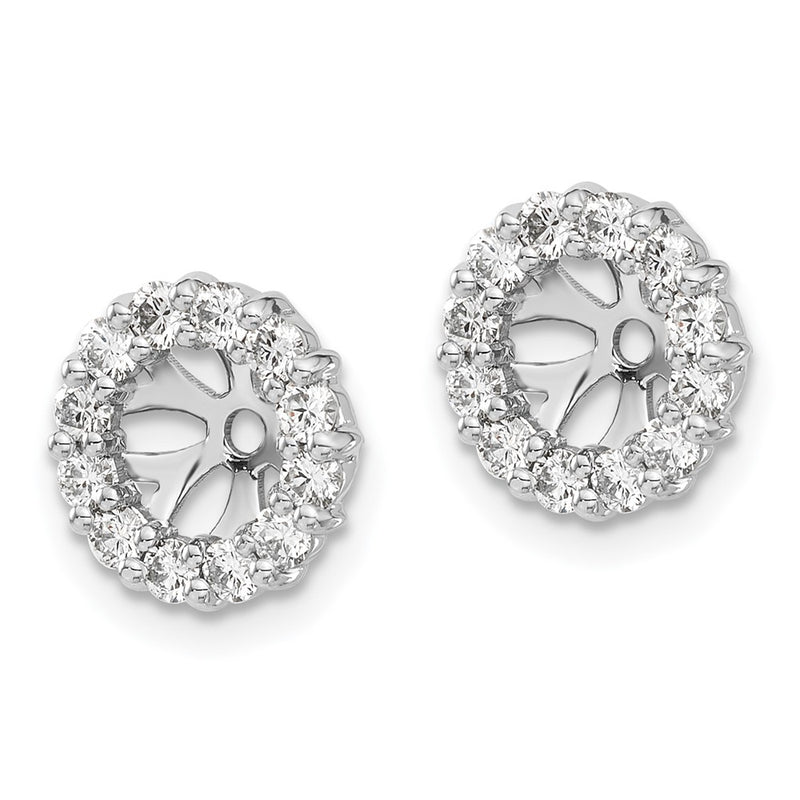 14K White Gold Diamond Earring Jackets