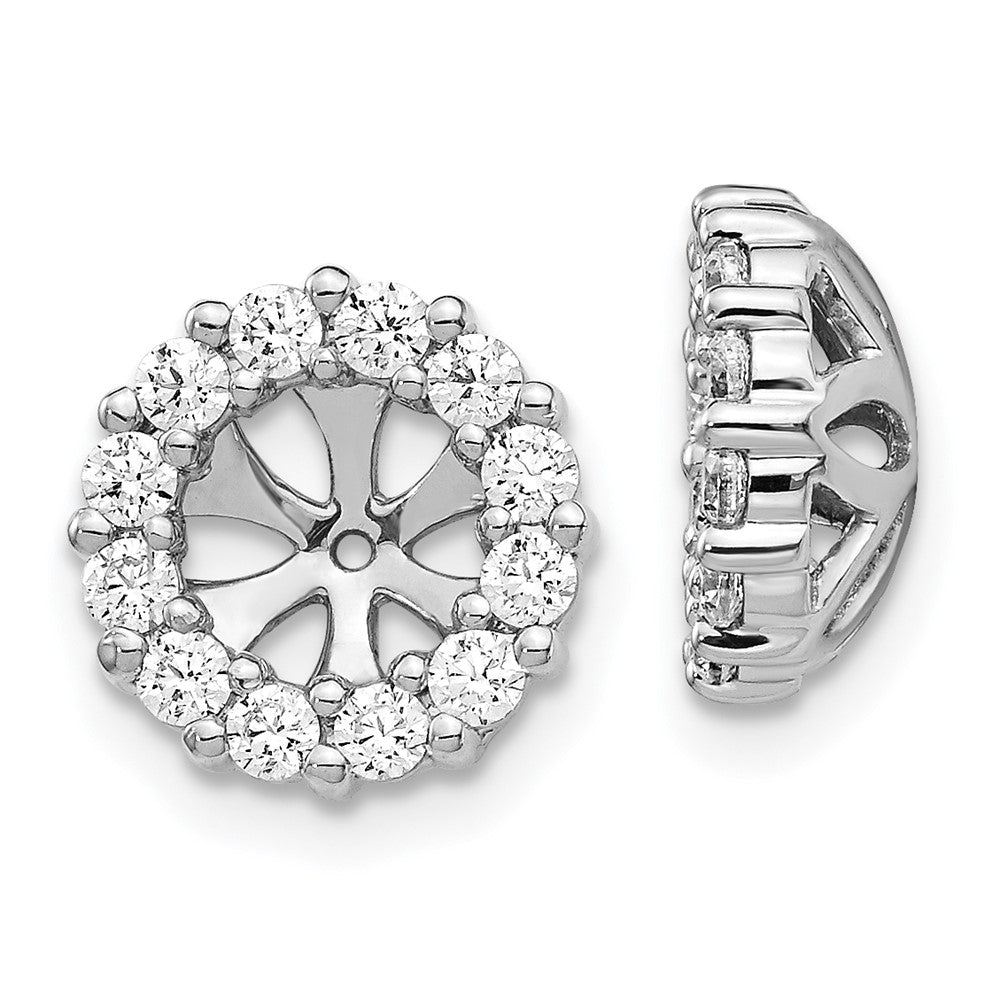 14K White Gold Diamond Earring Jackets
