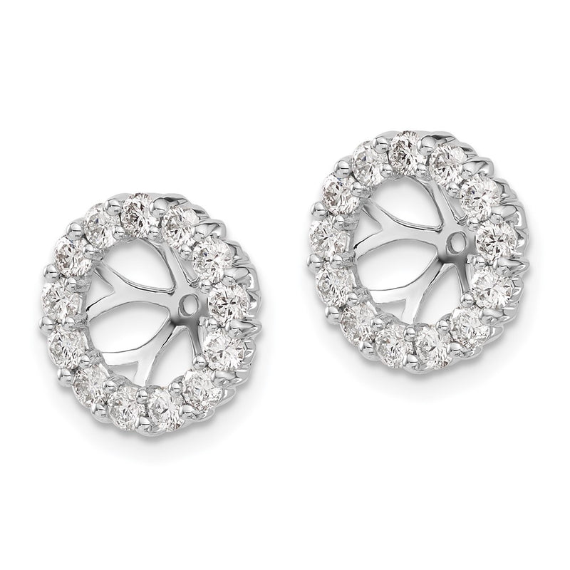 14k White Gold 1 Ct. Lab Grown Diamond VS/SI+ G+ for 6.5 mm Earring Jacket