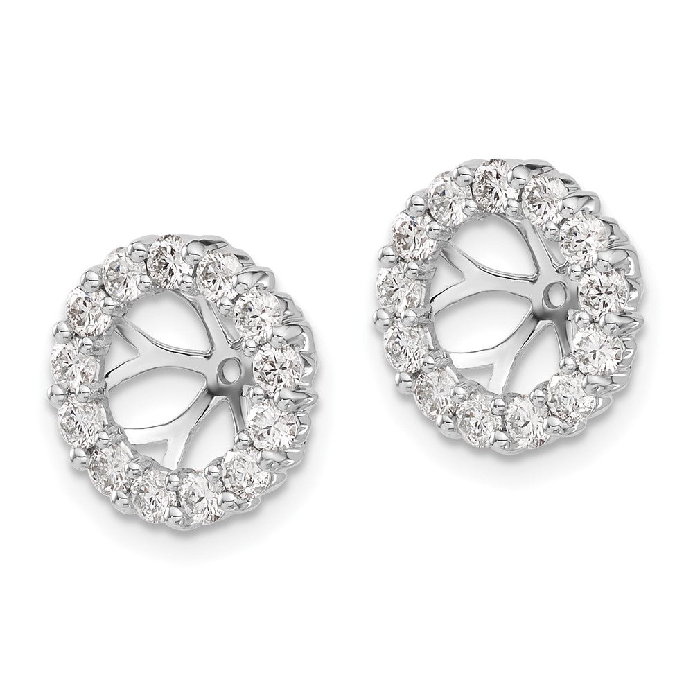 14K White Gold Diamond Earring Jackets