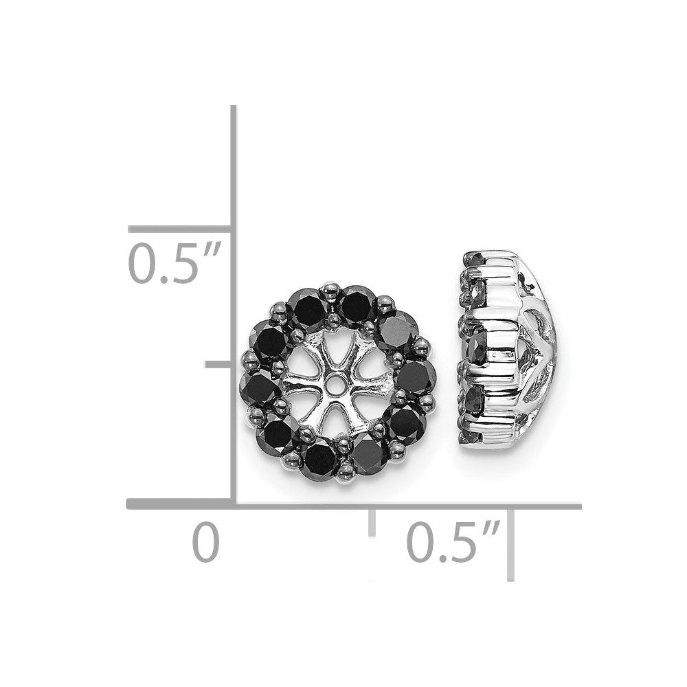 14K White Gold Black Diamond Earring Jackets