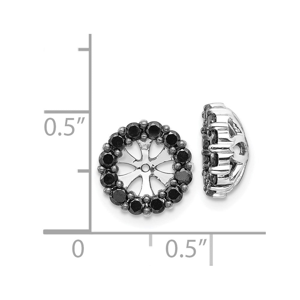 14K White Gold Black Diamond Earring Jackets