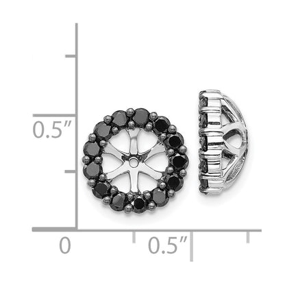 14K White Gold Black Diamond Earring Jackets