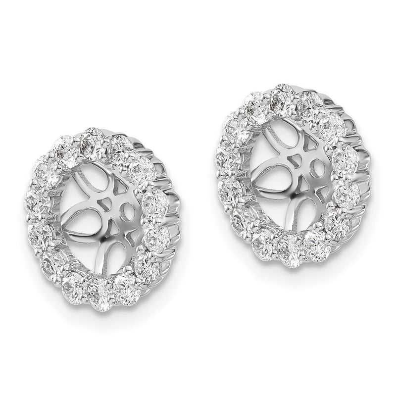 14K White Gold Diamond Earring Jackets